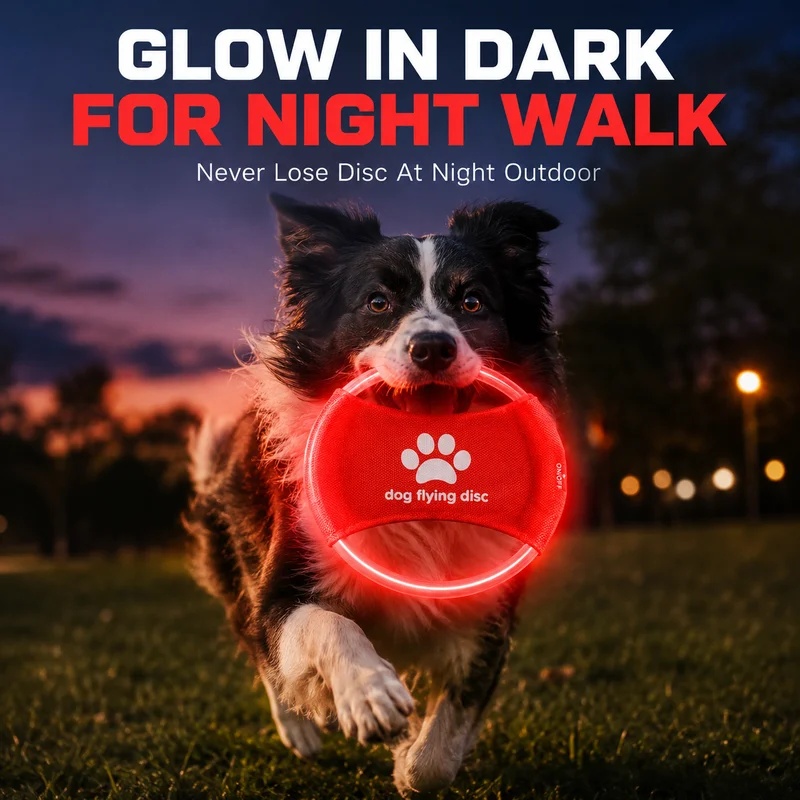 Frisbee Freestyle Disc - Disco Volador LED Luminoso para Perros,