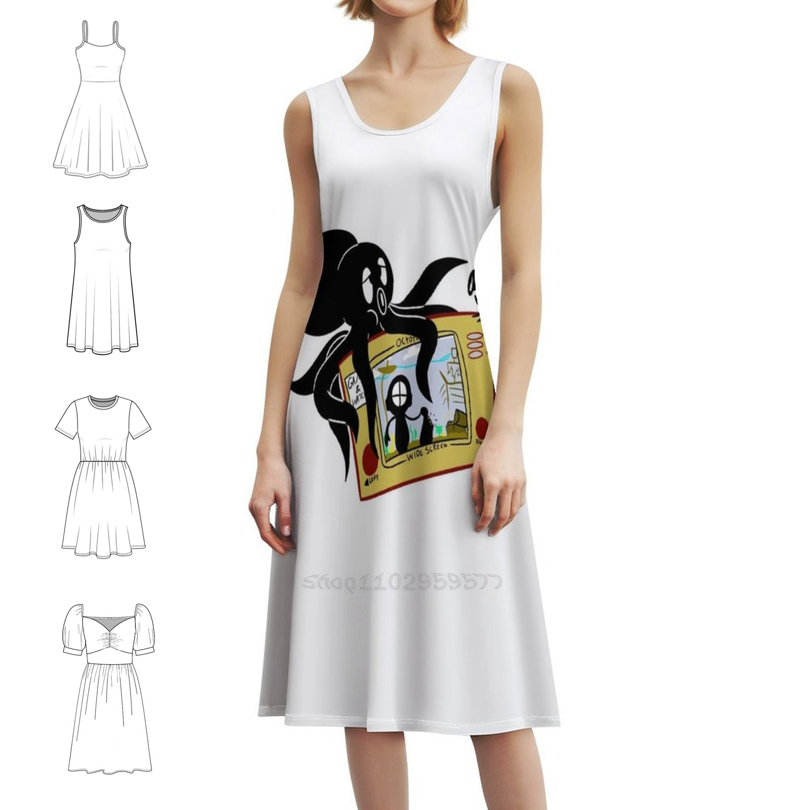Party Games Juego - Vestido bohemio Vintage de pulpo, opciones