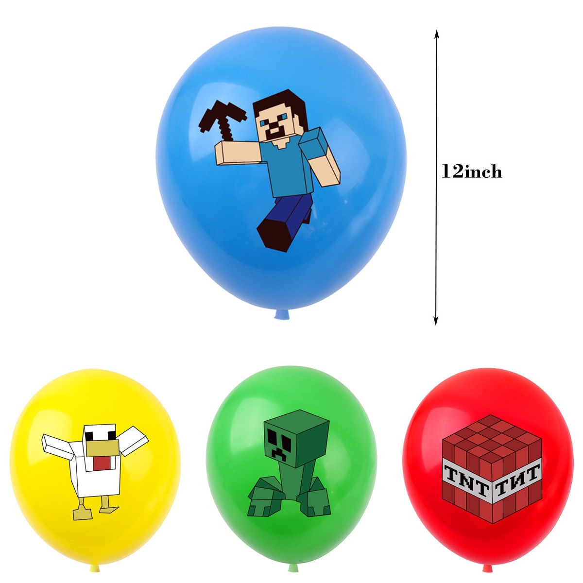 50/100 Globos de Minecraft con - Party Games No Props reseña y precio